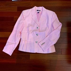 CHAPS by Ralph Lauren 100% linen pink blazer